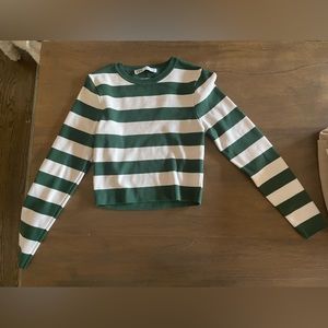 Zara long sleeve crop striped sweater size large (runs small)